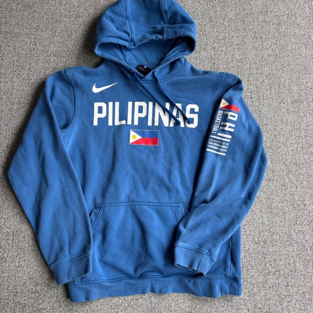 Philippines Nike Hoodie Mens Small Pilipinas Blue Basketball Pullover PHI Flag